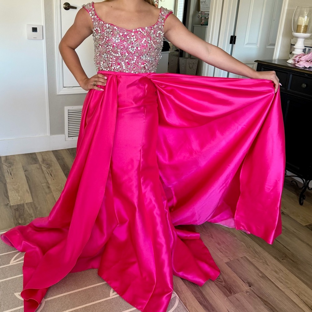 MacDuggal Pink Strapless Gown